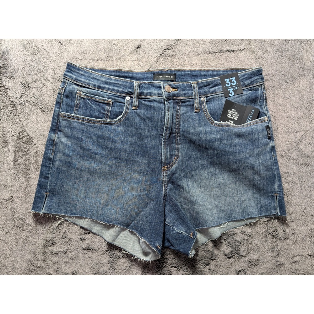 Silver Jeans Co Beau Shorts Women's Size 33 Medium Wash MSRP $48